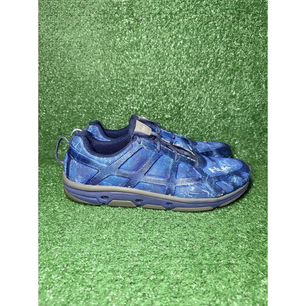 Huk Mens Size 13 Attack Performance Camo Blue Fishing Shoes Casual Sneakers